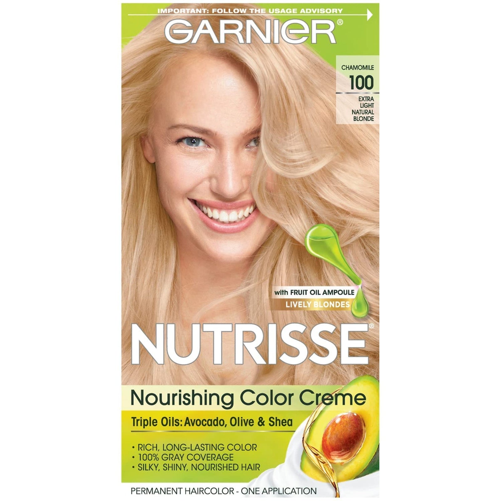 Garnier Nutrisse Hair Color Extra-Light Natural Blonde #100 (Pack of 3)