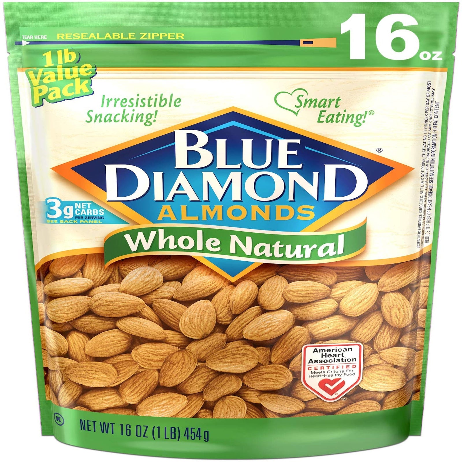 Blue Diamond Almonds Raw Whole Natural (16 oz)
