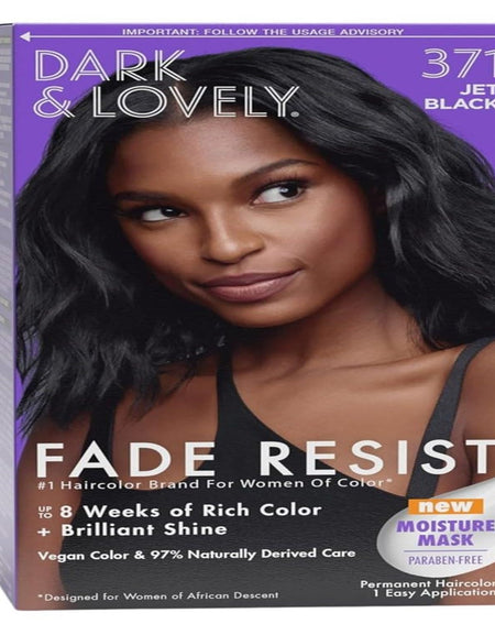 Dark & Lovely Hair Color #371 Jet Black (Pack of 3)