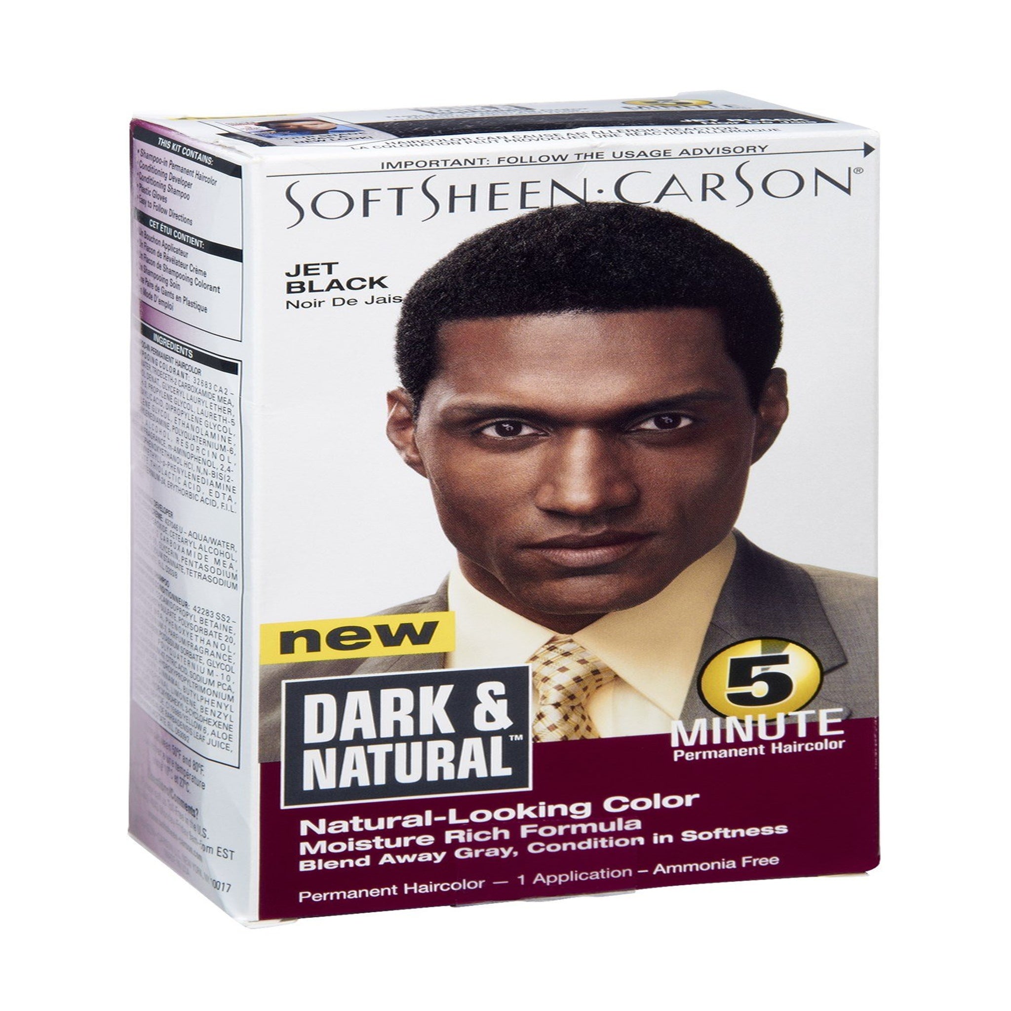 Dark and Natural Men’s Hair Color Jet Black (Pack of 12)