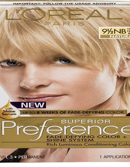 L’Oréal Superior Preference Hair Color 9½NB Lightest Natural Blonde (Pack of 4)
