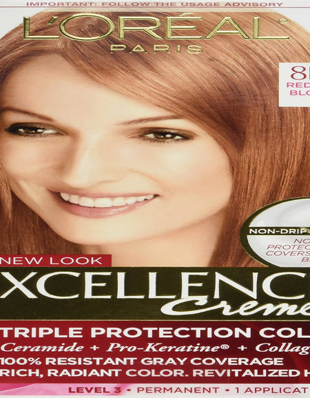 L’Oréal Excellence Hair Color 8RB Medium Reddish Blonde (Pack of 4)