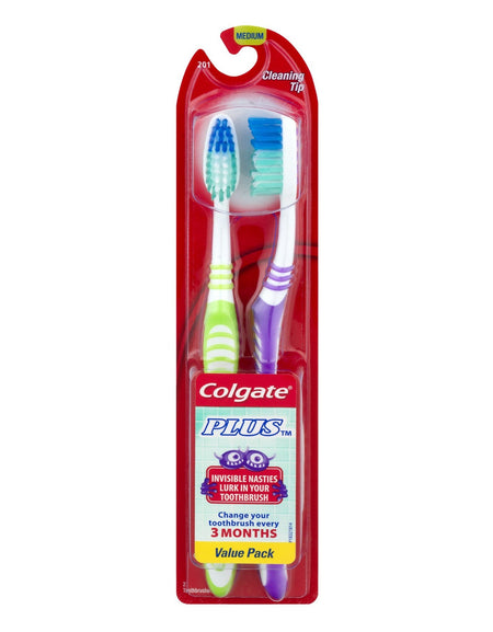 Colgate Plus Toothbrush Twin Pack (Medium)