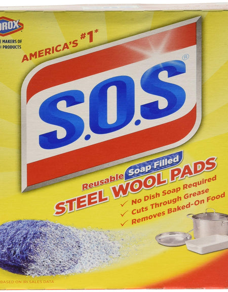 SOS Steel Wool Soap Pads (10 Count, Pack of 6)