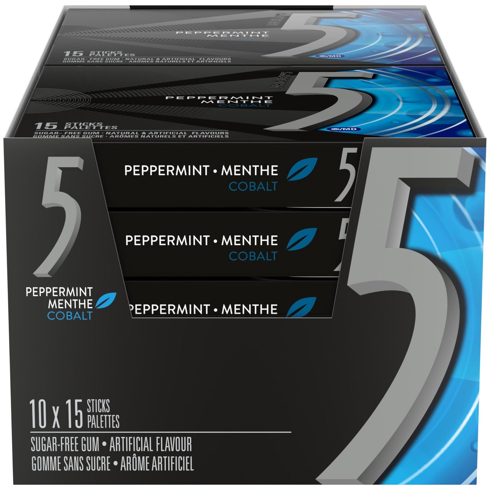 Wrigley 5 Cobalt Peppermint Gum (15 Count, Pack of 10)