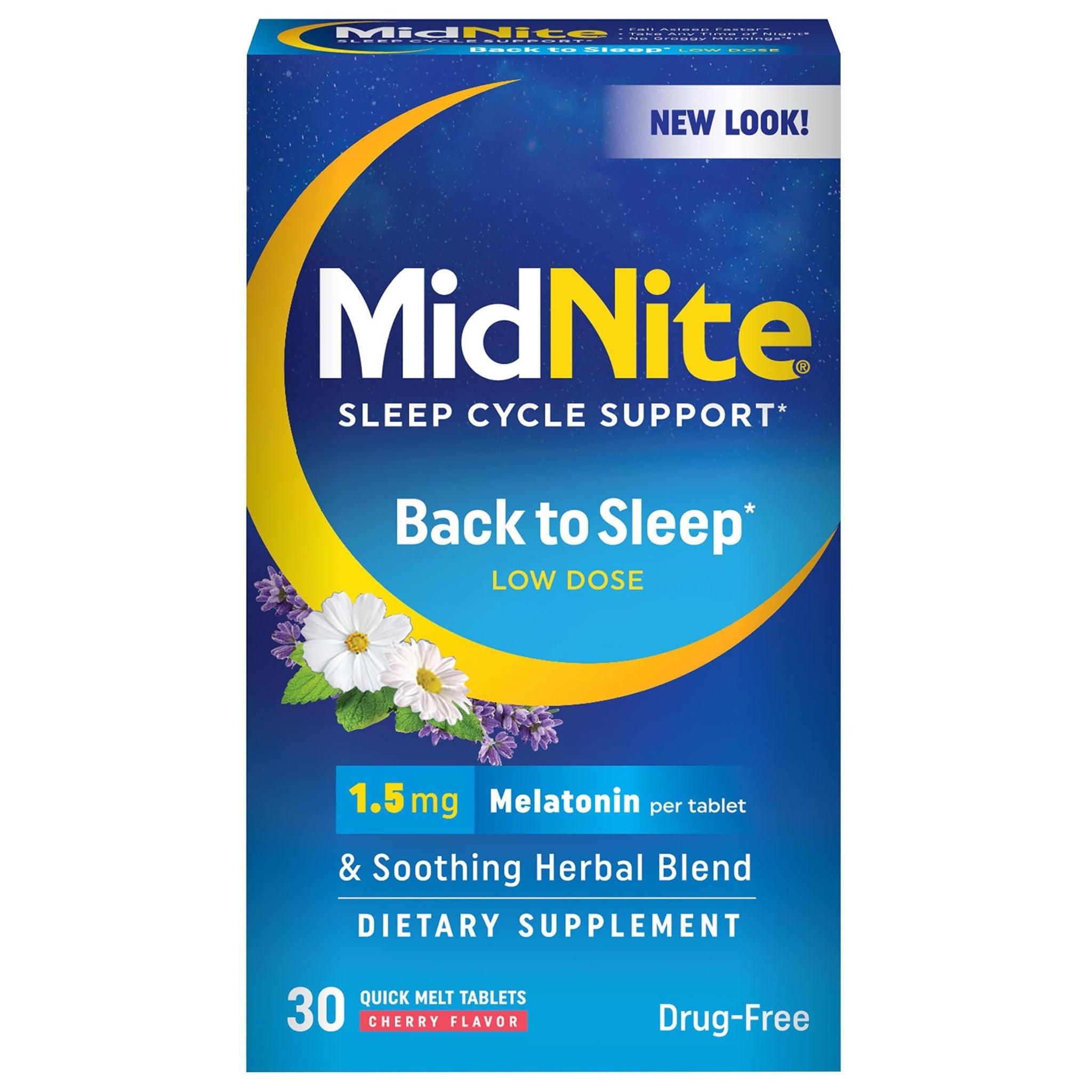 MidNite Back to Sleep Melatonin Tablets (1.5 mg, 30 Count)