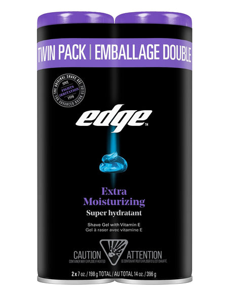 Edge Extra Moisturizing Shaving Gel (198g, Twin Pack)