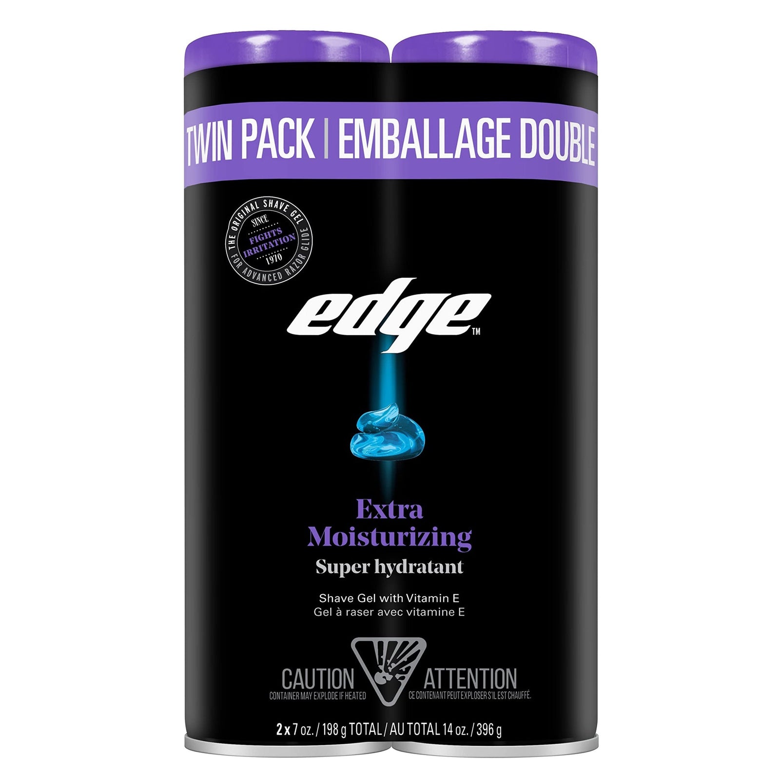 Edge Extra Moisturizing Shaving Gel (198g, Twin Pack)