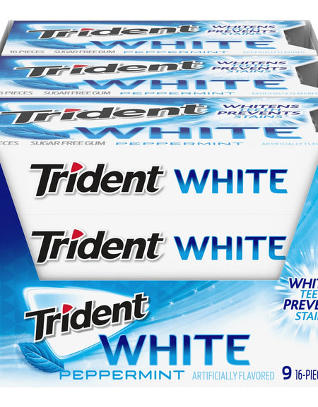 Trident White Peppermint Gum (9 Packs, 144 Pieces)