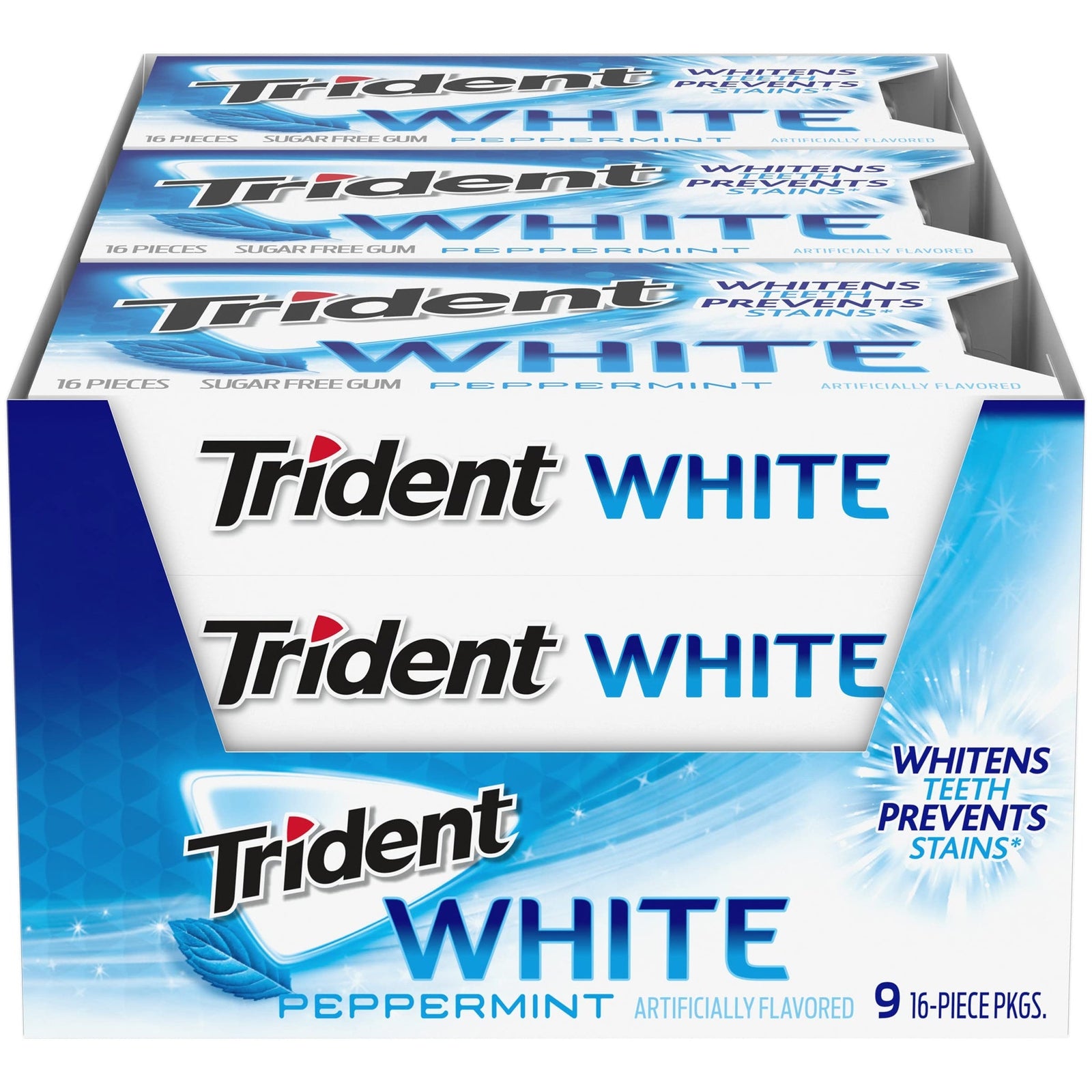 Trident White Peppermint Gum (9 Packs, 144 Pieces)