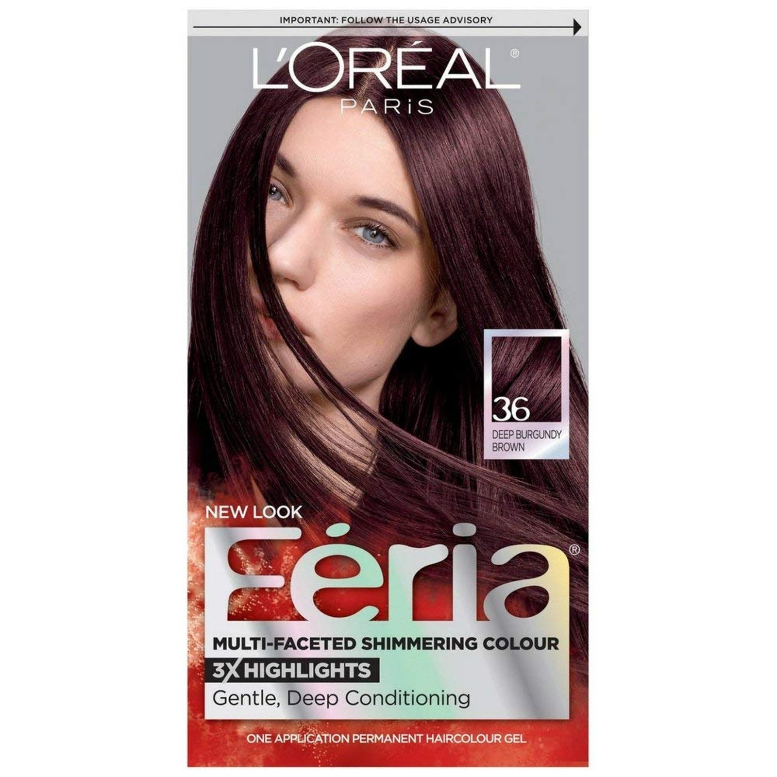L'Oreal Feria Hair Color Deep Burgundy Brown (1 Count)