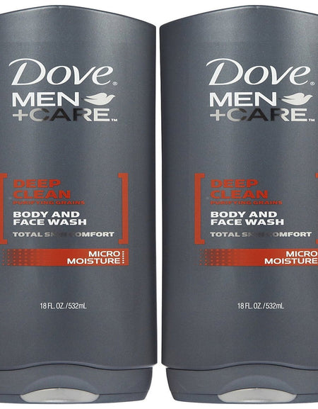 Dove Men+Care Body & Face Wash Deep Clean (18 oz, Pack of 2)