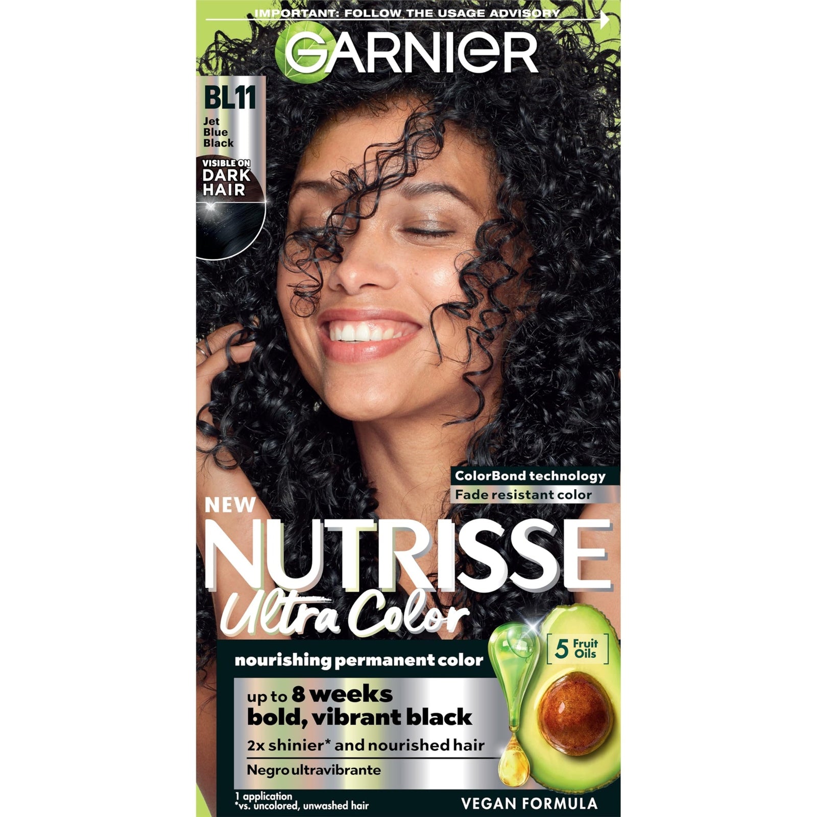 Garnier Nutrisse Ultra Color Hair Dye Jet Blue Black (1 Count)