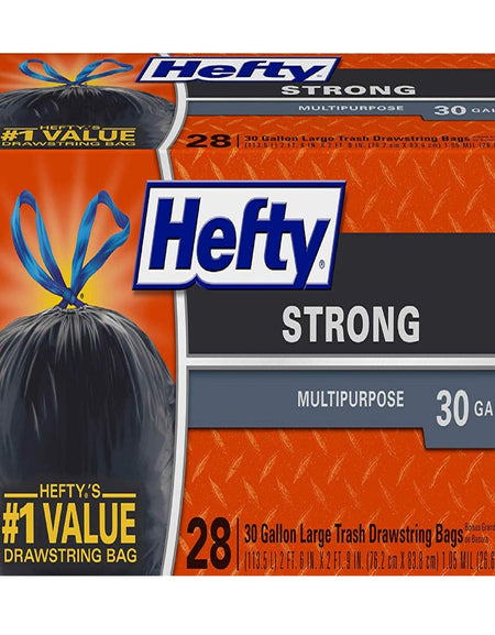 Hefty Strong Multipurpose Trash Bags (30 Gallon, 28 Count)