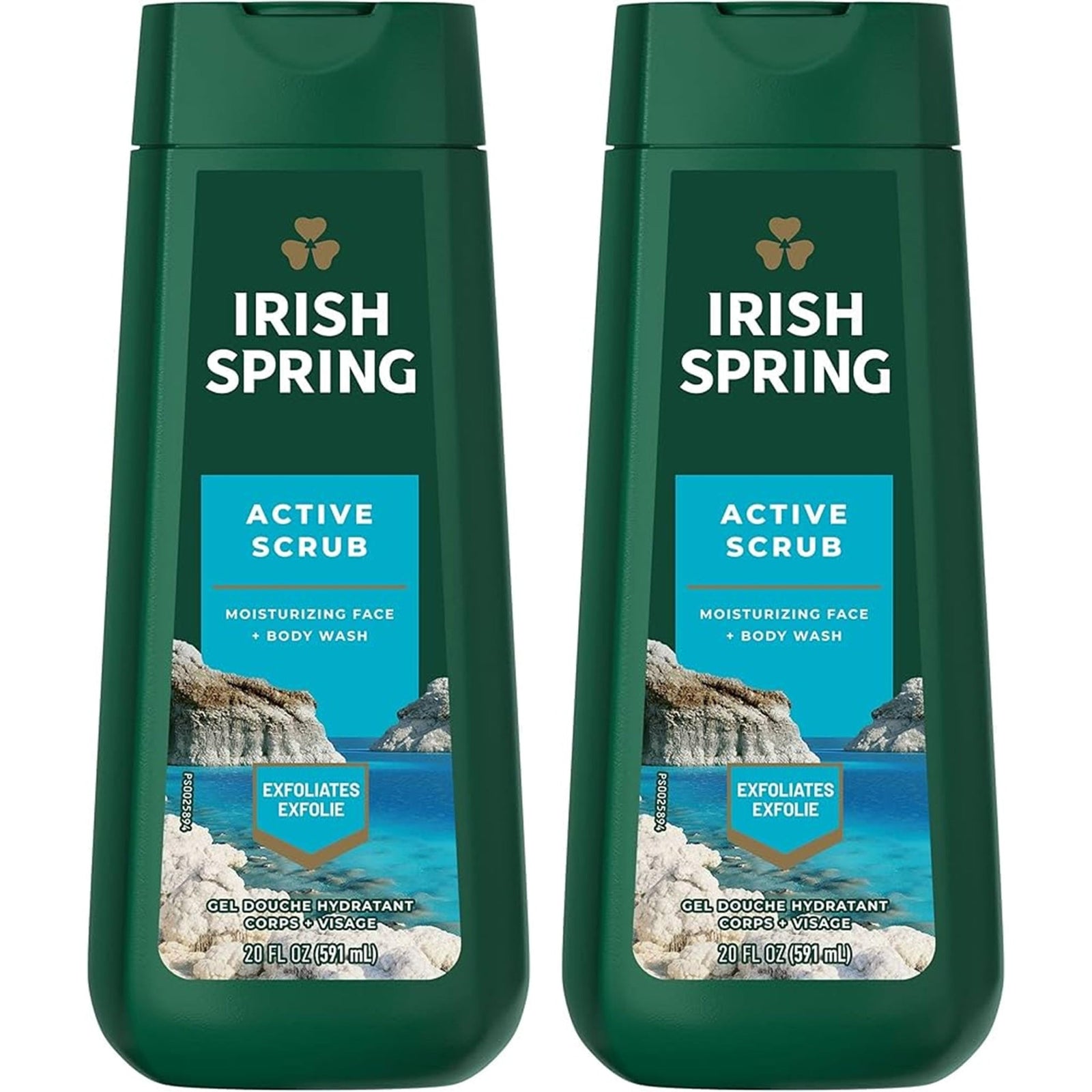 Irish Spring Body Wash Active Scrub (20 oz, 2 Pack)