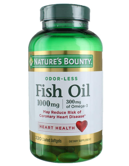 Nature's Bounty Fish Oil 1000mg (220 Softgels, 3 Pack)