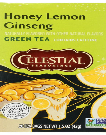 Celestial Seasonings Honey Lemon Ginseng Green Tea (20 ct, 2 Pack)