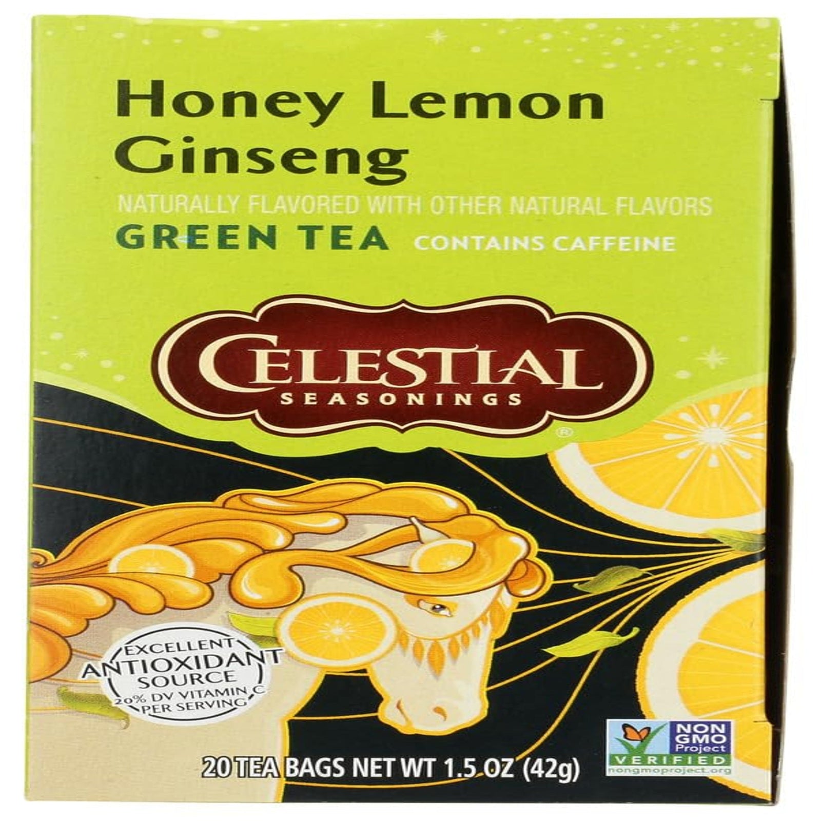 Celestial Seasonings Honey Lemon Ginseng Green Tea (20 ct, 2 Pack)