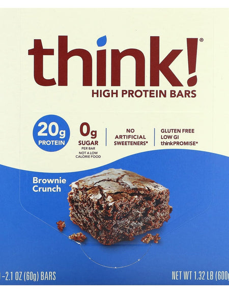 ThinkThin Protein Bars Brownie Crunch (2.1 oz, 10 Pack)