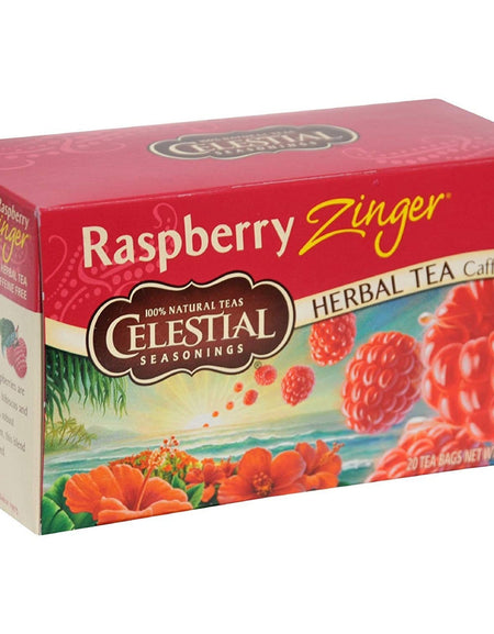 Celestial Seasonings Raspberry Zinger Herbal Tea (20 Bags, Case of 6)