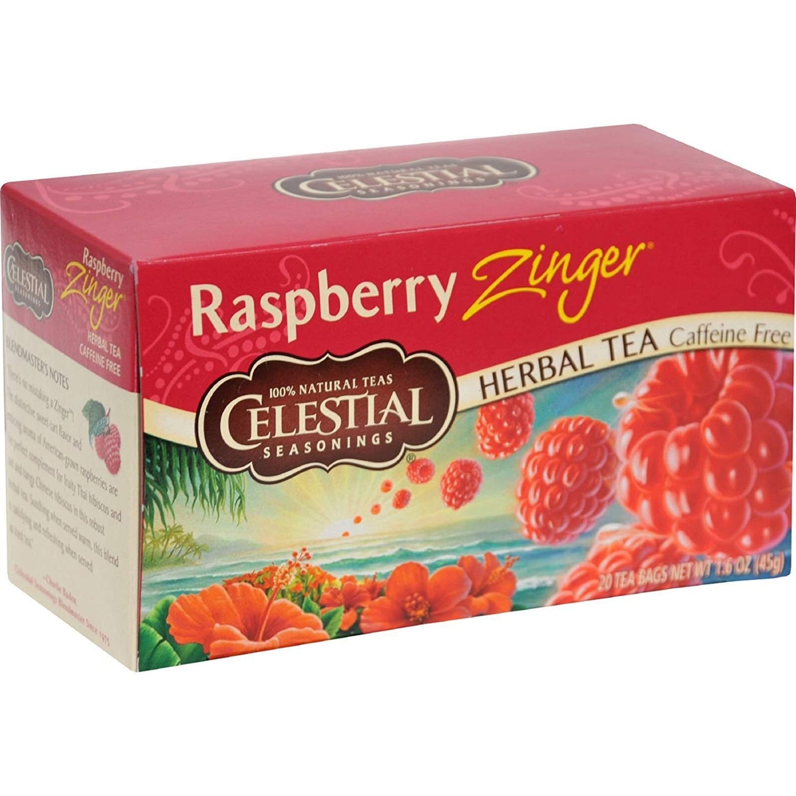 Celestial Seasonings Raspberry Zinger Herbal Tea (20 Bags, Case of 6)