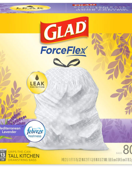 Glad ForceFlex Trash Bags Lavender (13 gal, 80 ct)