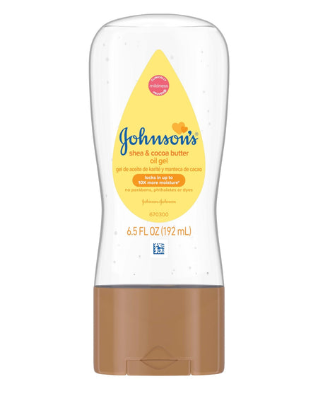 Johnson's Baby Oil Gel Shea & Cocoa Butter (6.5 oz, 6 Pack)