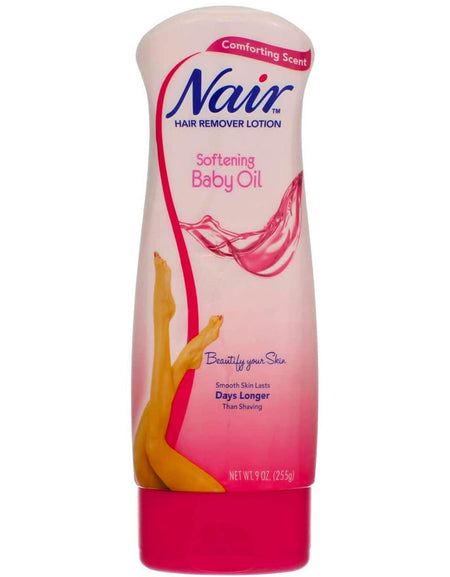 Nair Hair Remover Lotion Baby Oil (9 oz, 2 Pack)