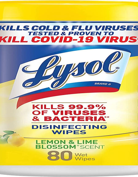Lysol Disinfecting Wipes Lemon (80 ct, 2 Pack)