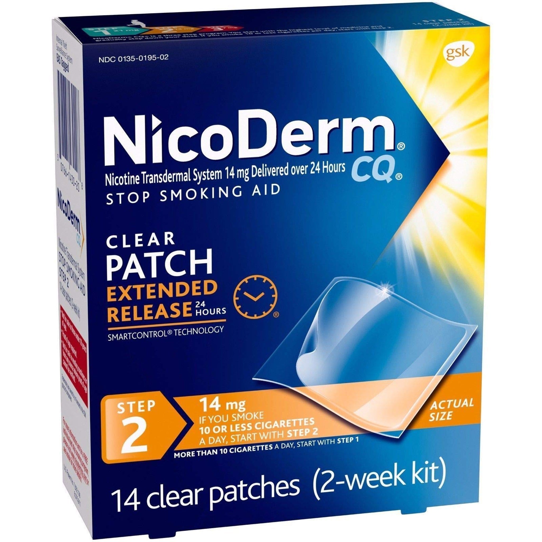 Nicoderm CQ Clear Patches Step 2 (14 ct)