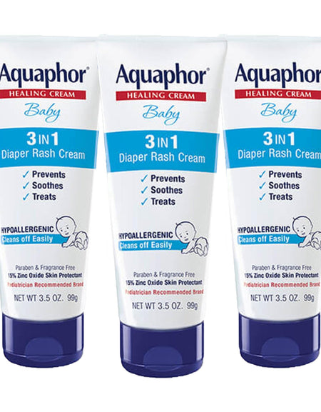 Aquaphor Baby Diaper Rash Cream (3.5 oz, 3 Pack)
