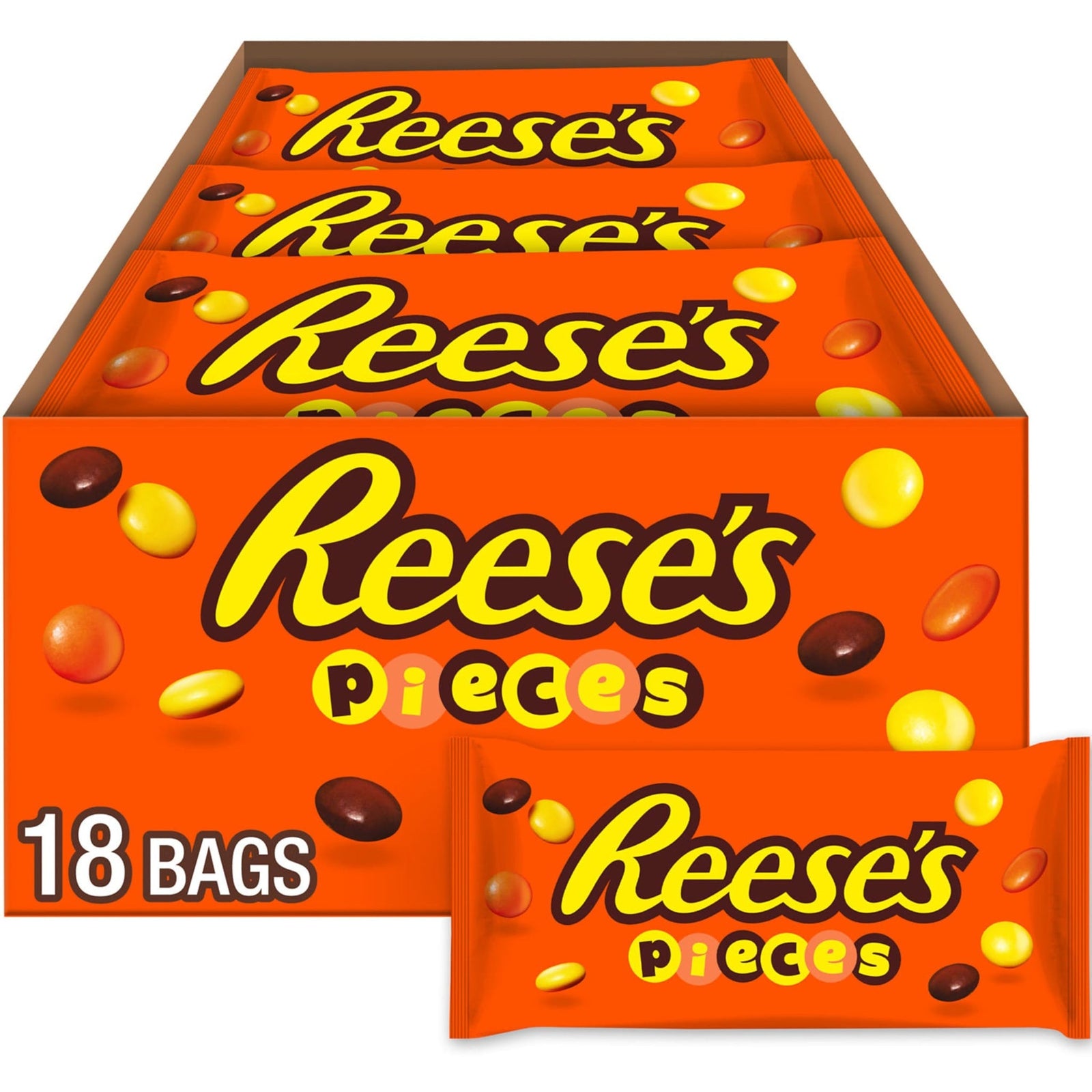 Reese's Pieces Peanut Butter Candy (1.53 oz, 18 Pack)