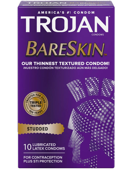 Trojan Studded Bareskin Condoms (10 Count)
