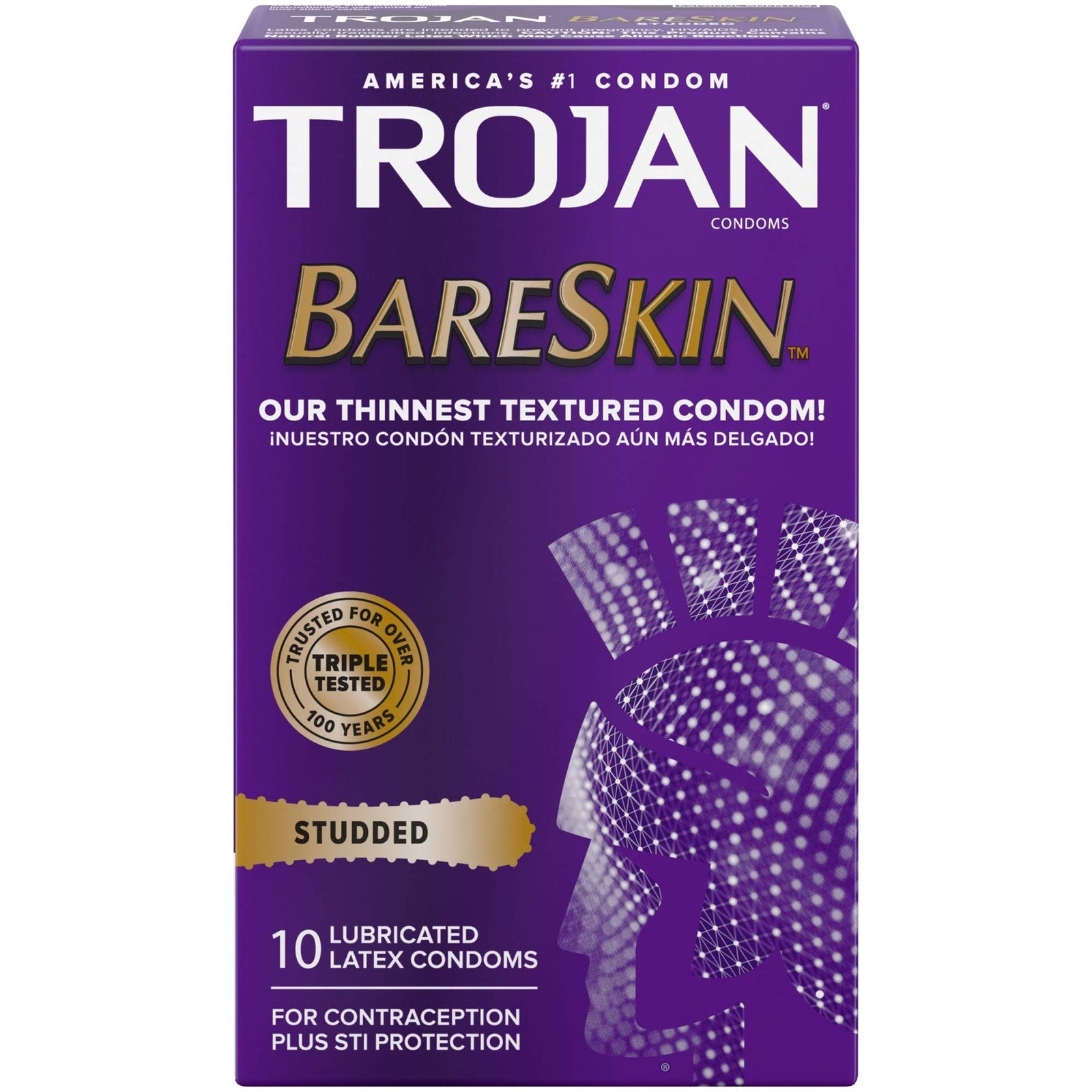 Trojan Studded Bareskin Condoms (10 Count)