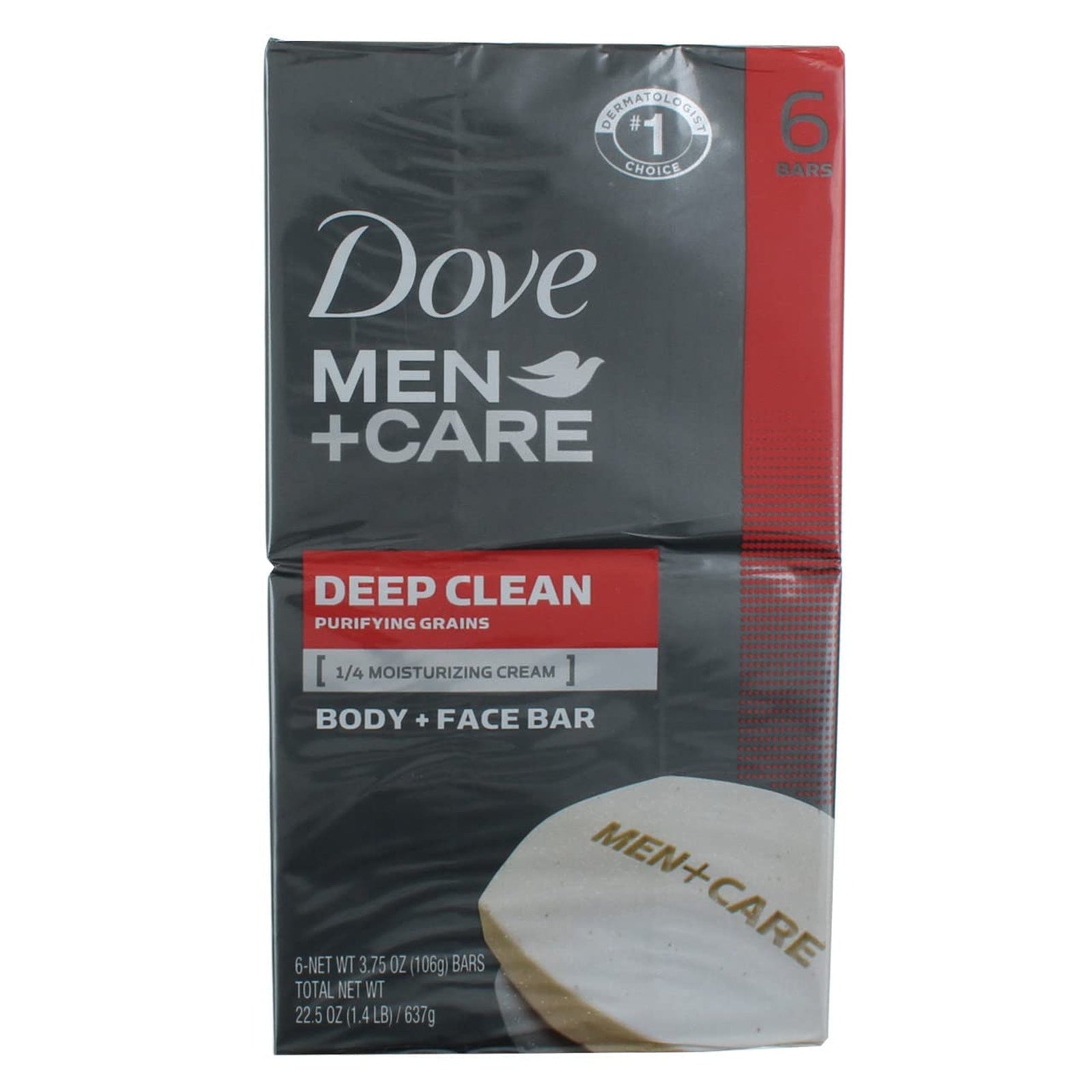 Dove Men+Care Bar Soap Deep Clean (3.75 oz, 6 Bars)