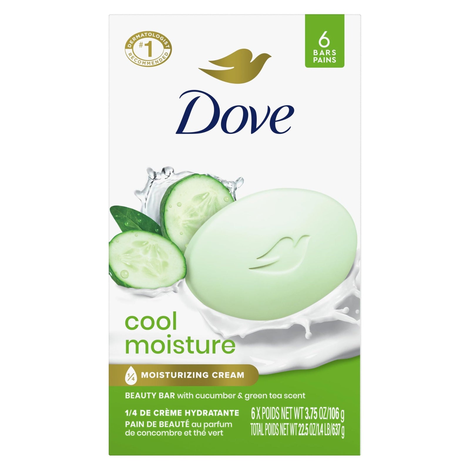 Dove Beauty Bar Cucumber & Green Tea (3.75 oz, 6 Bars)