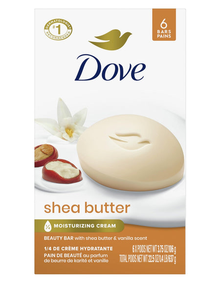 Dove Beauty Bar Shea Butter (3.75 oz, 6 Bars)