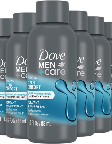 Dove Men+Care Body + Face Wash Clean Comfort (3 oz, 6 Pack)