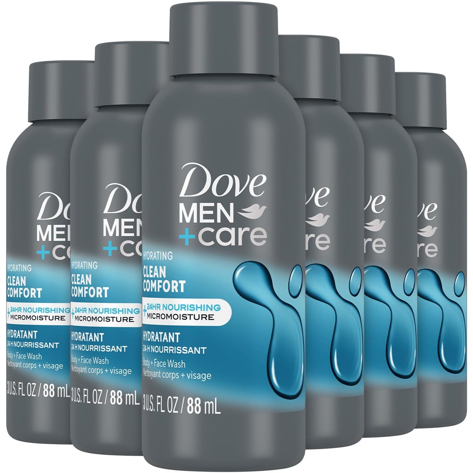 Dove Men+Care Body + Face Wash Clean Comfort (3 oz, 6 Pack)