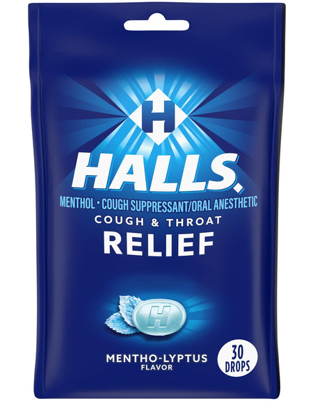 Halls Mentho-Lyptus Cough Drops (30 Drops)