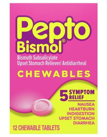 Pepto Bismol Chewable Tablets (12 ct, 24 Pack)