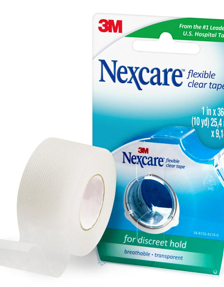 Nexcare Flexible Clear Waterproof Tape (1 in x 10 yds)