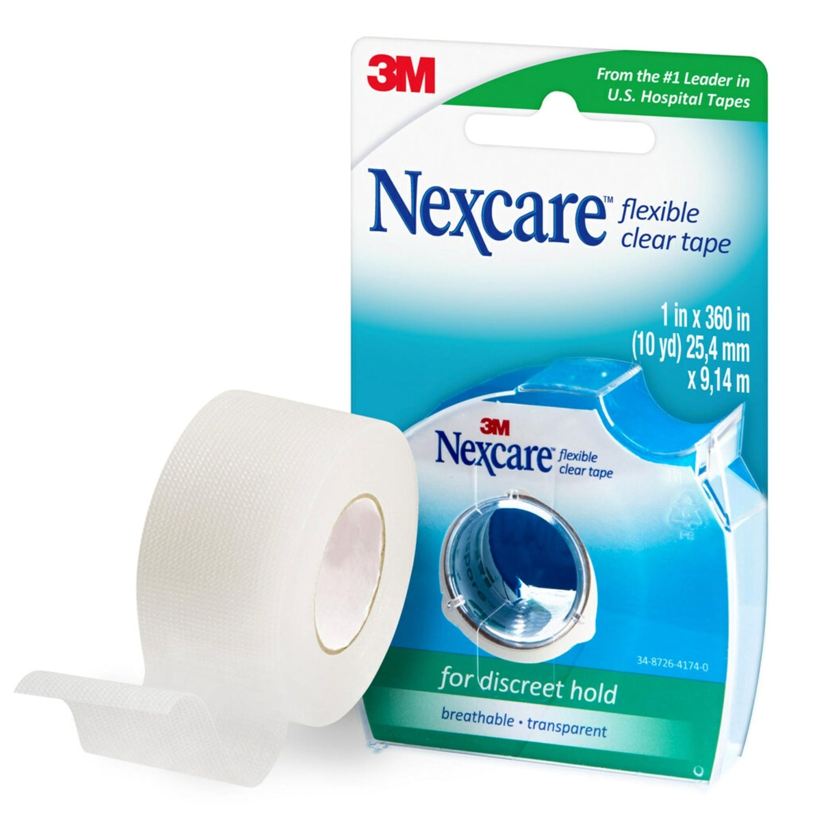 Nexcare Flexible Clear Waterproof Tape (1 in x 10 yds)