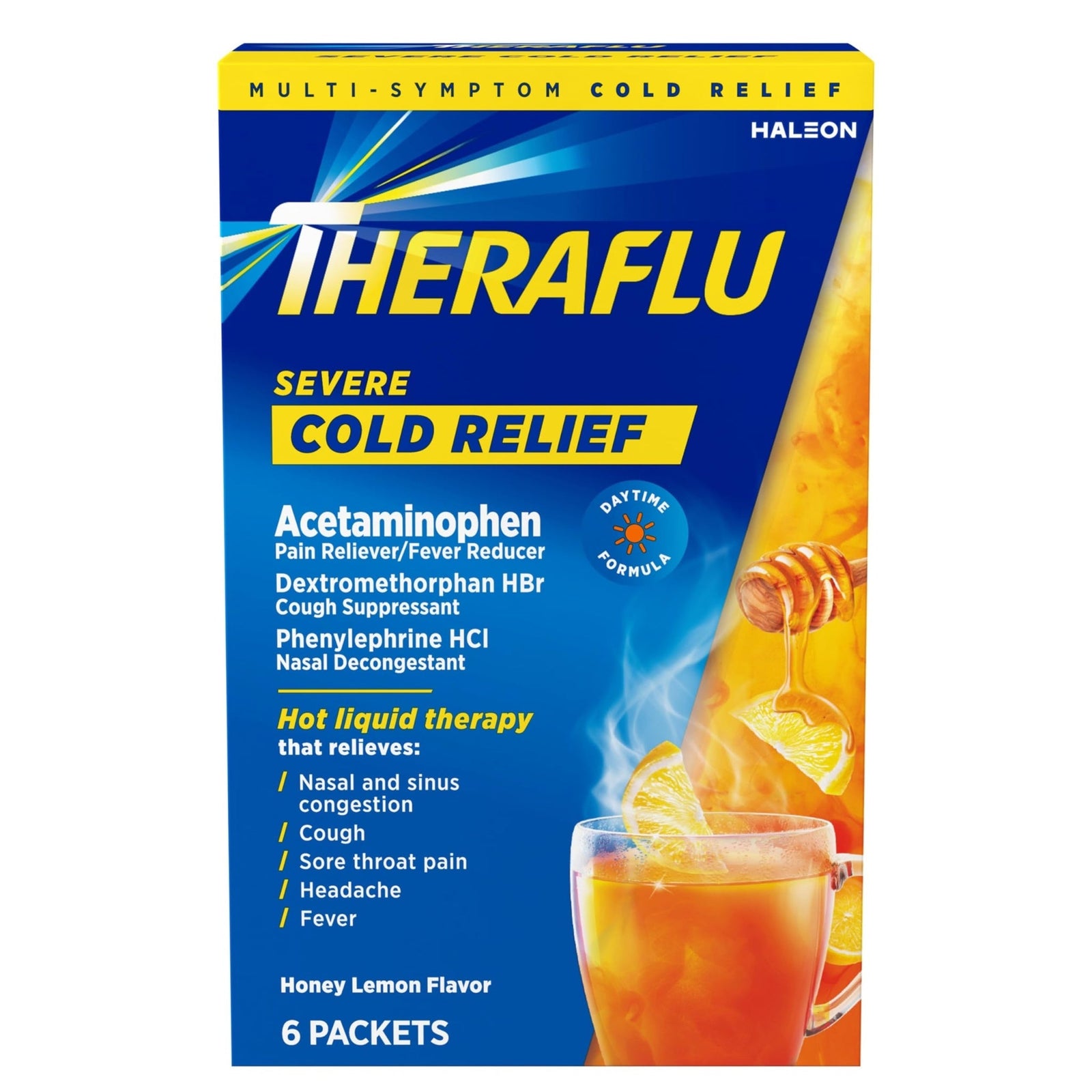 Theraflu Daytime Cold Relief Powder Honey Lemon (6 ct)