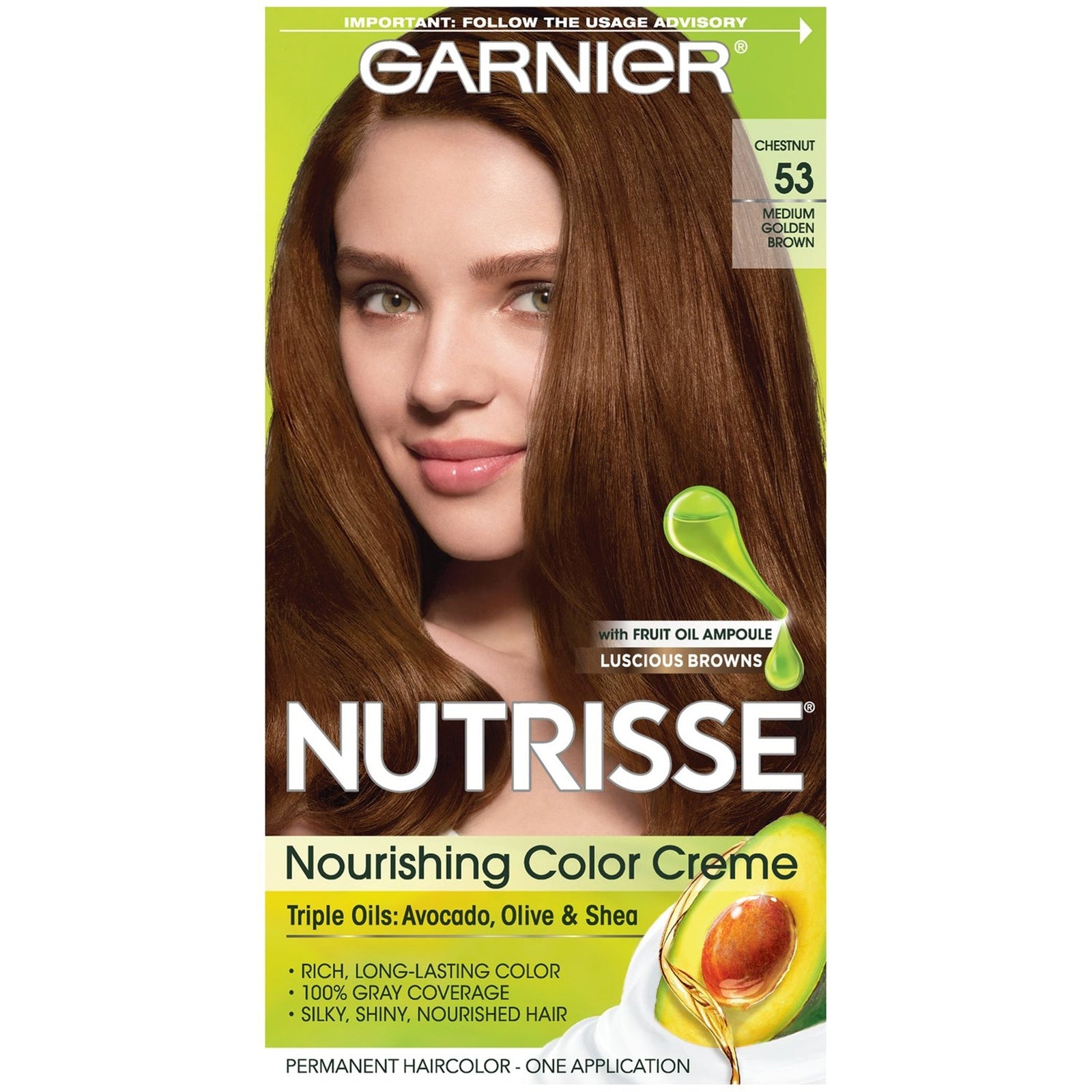 Garnier Nutrisse Hair Color Creme 53 Medium Golden Brown