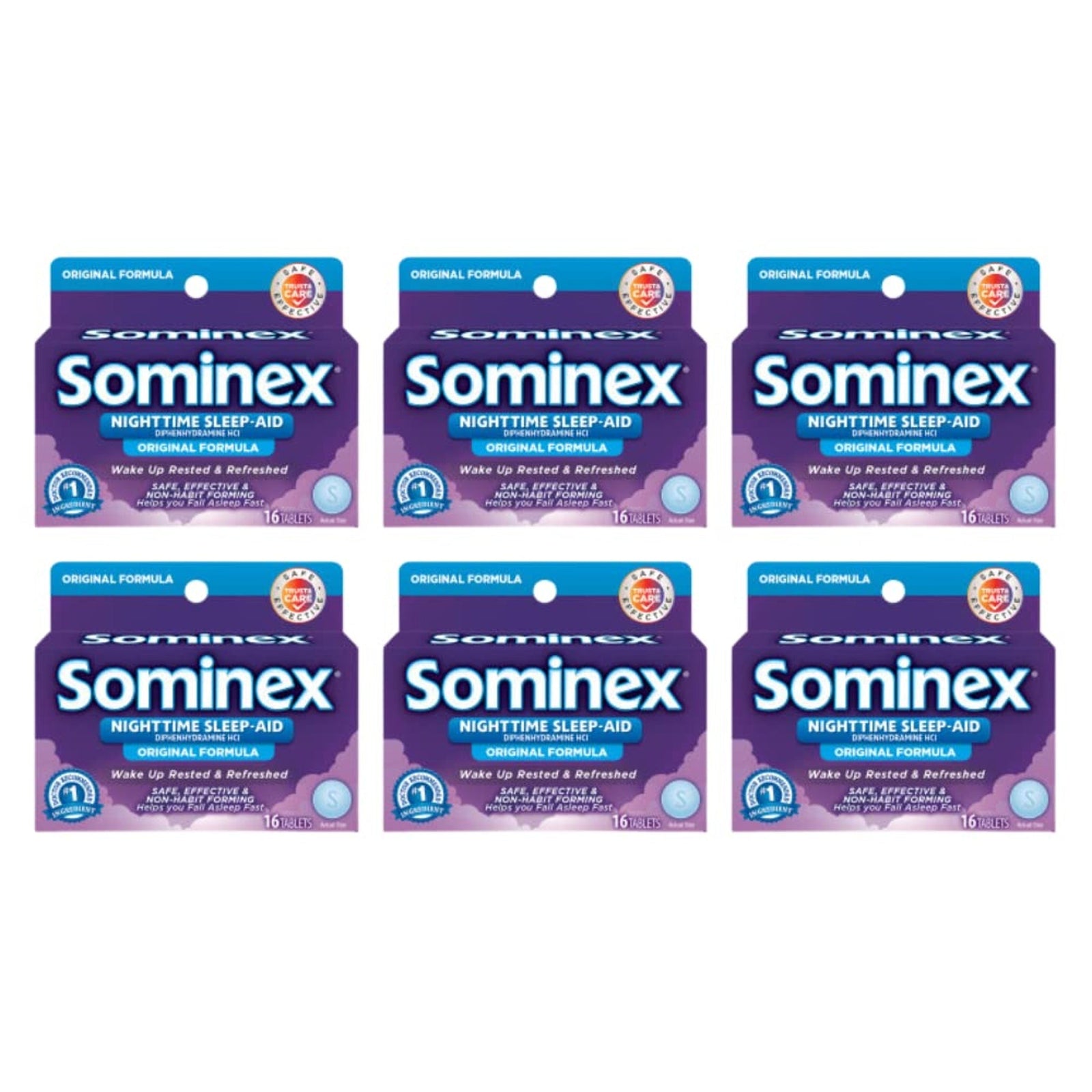 Sominex Nighttime Sleep Aid (16 ct, 6 Pack)