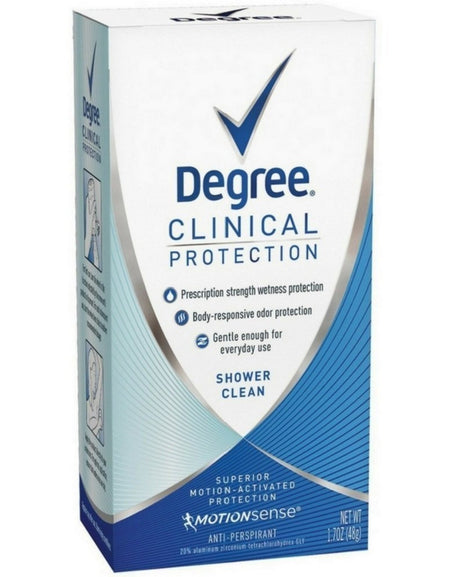 Degree Women Clinical Protection Deodorant Shower Clean (1.7 oz, 3 Pack)