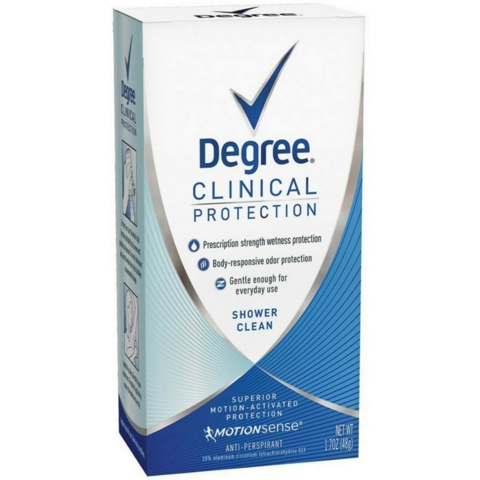 Degree Women Clinical Protection Deodorant Shower Clean (1.7 oz, 3 Pack)