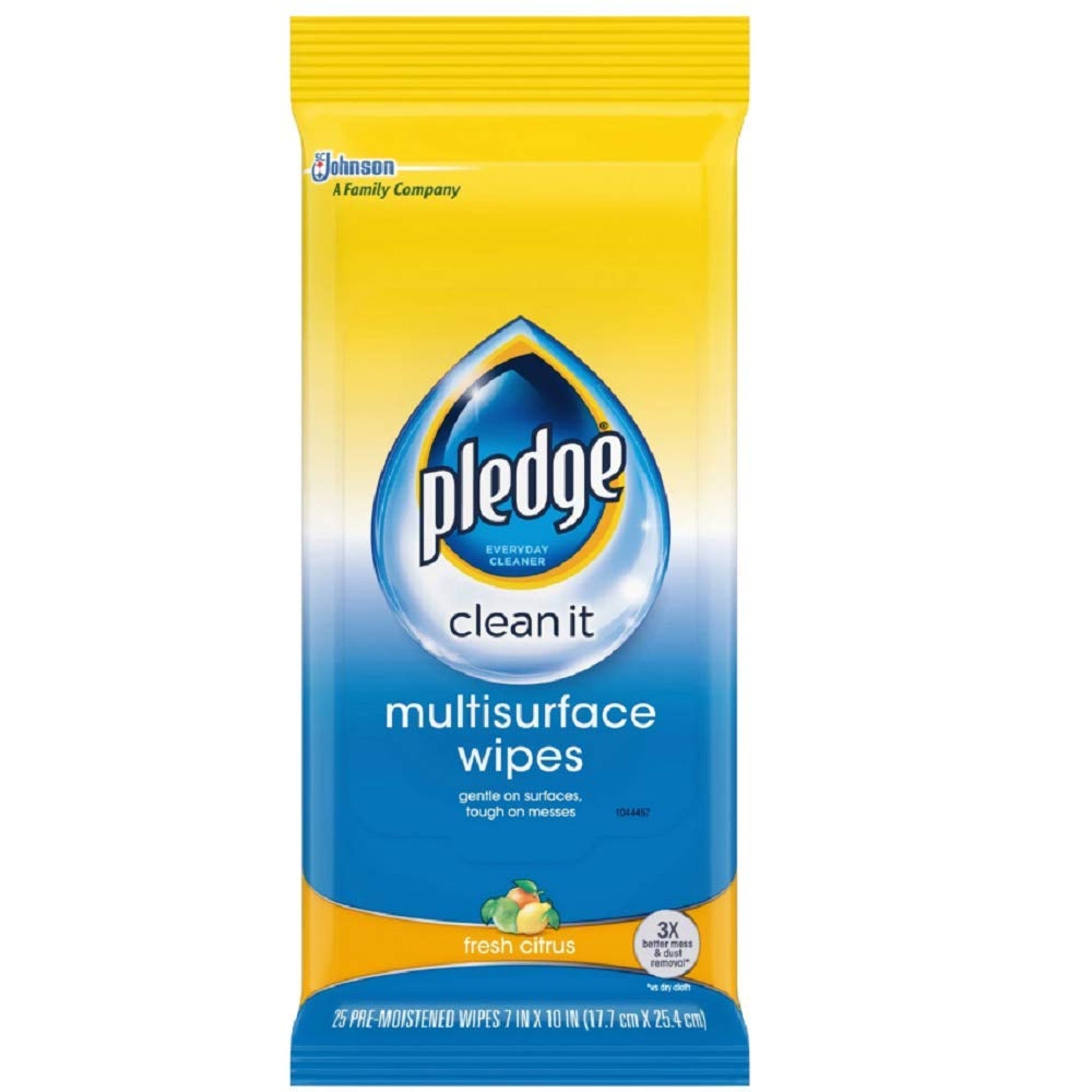 Pledge Multisurface Wipes, Fresh Citrus (25 Count, 2 Pack)