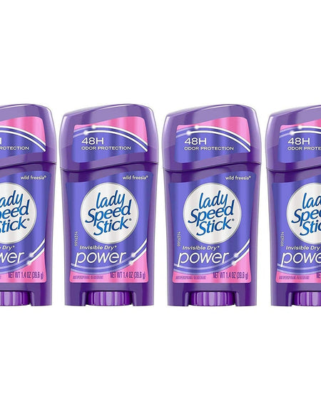 Lady Speed Stick Invisible Dry Antiperspirant, Wild Freesia (1.4 oz, 4 Pack)